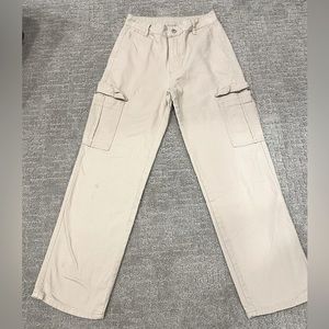 Trendy Tan Straight long Curvy Cargo pants